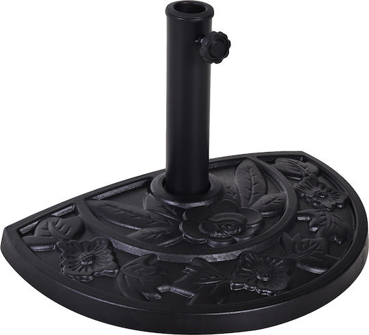 Outsunny Umbrella Stand made of Plastic Black Velvet-Black Metal 50x31x32cm