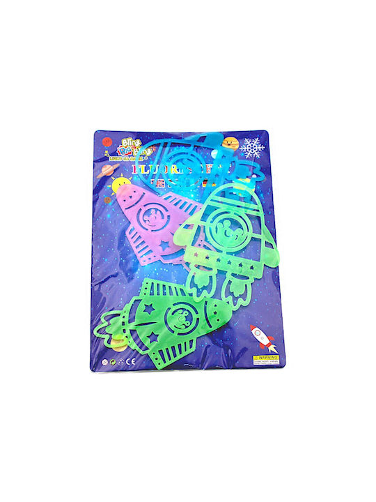 Glow-in-the-Dark Spaceship Wall Stickers 2dis67