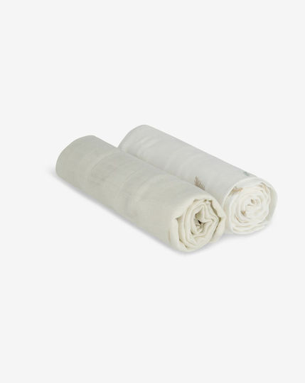 Minene Bamboo Πάνες Αγκαλιάς από Μουσελίνα Εκρού 70x70εκ. 2τμχ