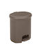 Plastic Waste Bin with Pedal Brown 7L