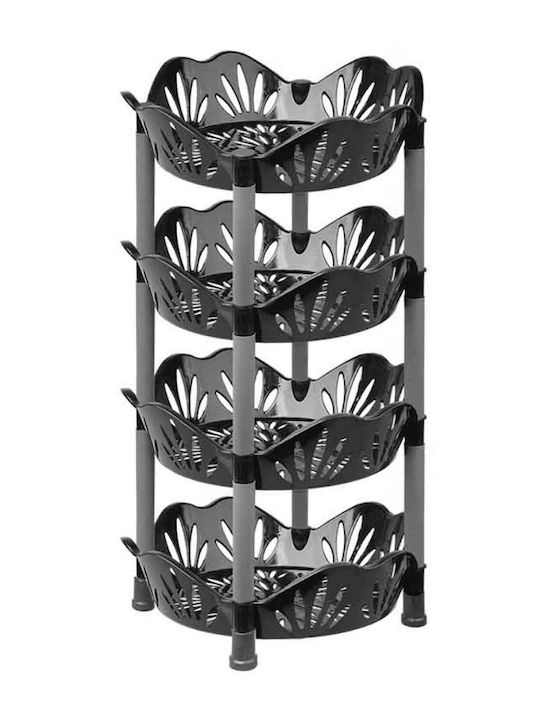 TnS Raft De Bucătărie Din Plastic Capacitate 4 Locuri Negru 36x27x70cm