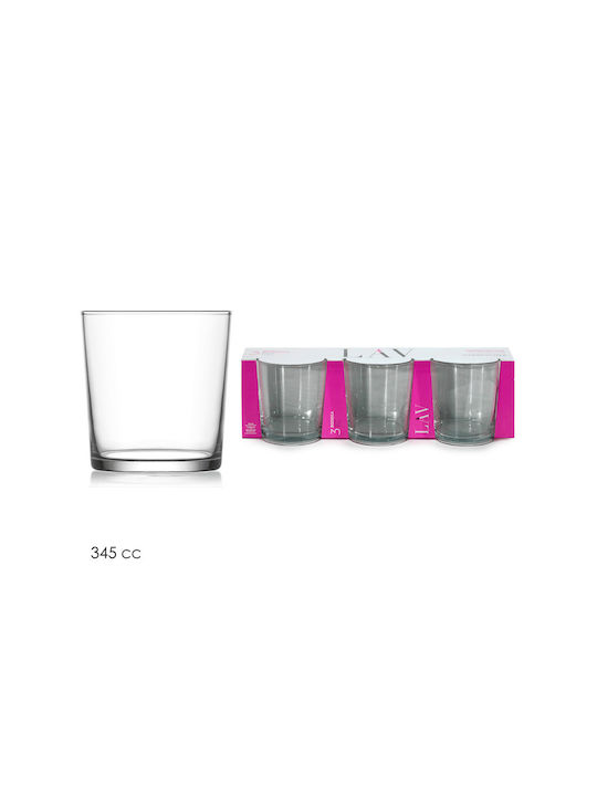 General Trade Set of Glasses Whiskey / Cocktail/Drinking made of Glass 345ml 3pcs