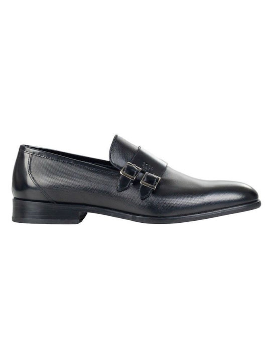 Men's Leather Monk Shoes Black