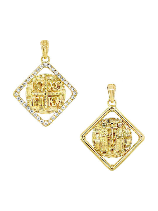 Xryseio Anhänger Kinder Amulett Beidseitig Konstantinato aus Gold 9K KN1115