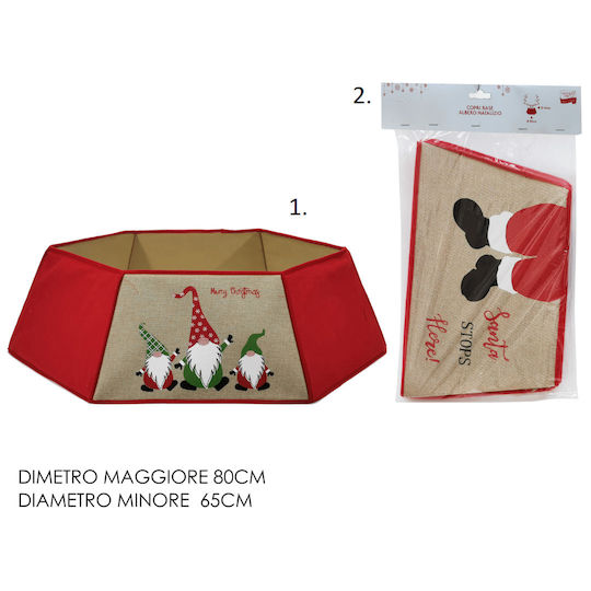 Christmas Tree Skirt Fabric Red M65xH80xD80cm.