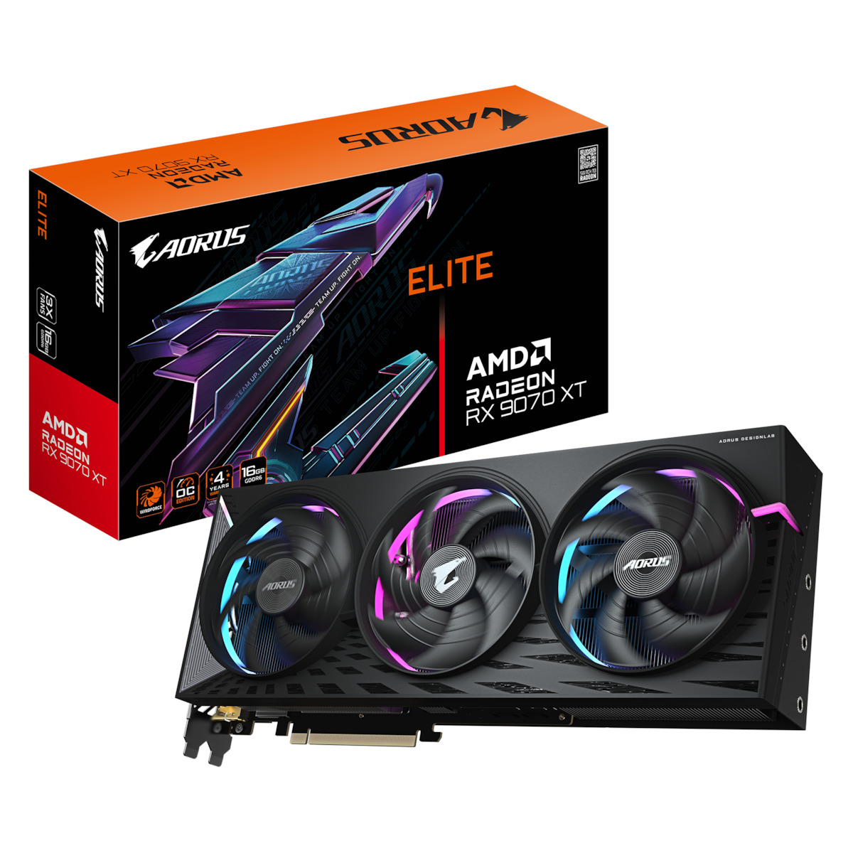 Aorus Radeon RX 9070 XT 16GB GDDR6 Elite Κάρτα Γραφικών (GV-R9070XTAORUS E-16GD)