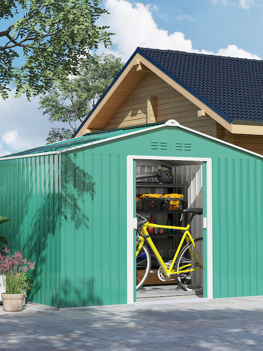 Metallic Garden Shed Green with Air Vents 2.77m...