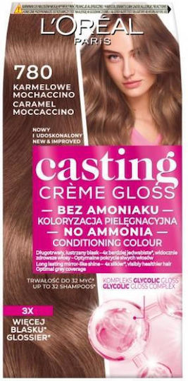 L'Oreal Paris Casting Creme Gloss Βαφή Μαλλιών Χωρίς Αμμωνία 780 Καραμελέ Μοκατσίνο 180ml