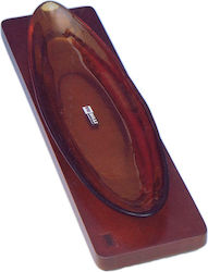 Glas-Servierplatte mit Holzsockel Gw430