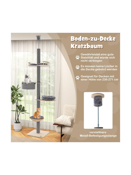 Costway Katzenbäume Gray 48x48x271cm