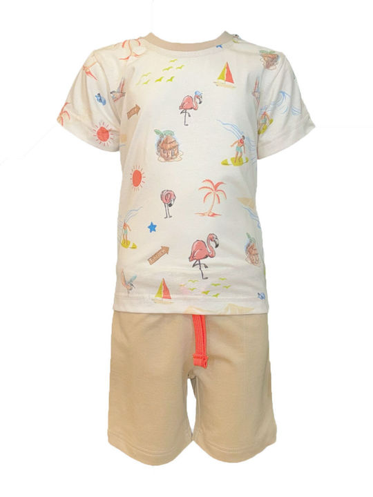 Kids' Set with Shorts Summer 2pcs Beige