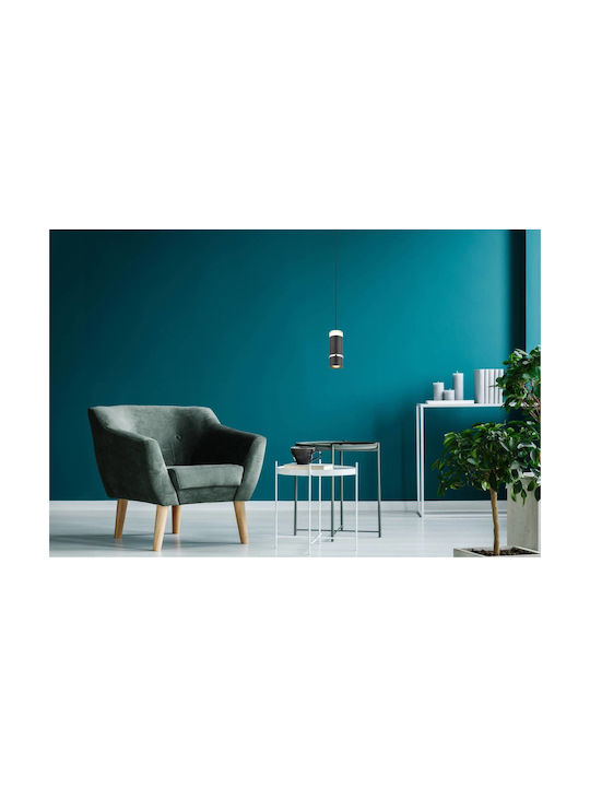 Globo Lighting Ρυθμιζόμενο Κρεμαστό Φωτιστικό Μαύρο LED με Θερμό Λευκό Φως 7.5x7.5x180εκ.
