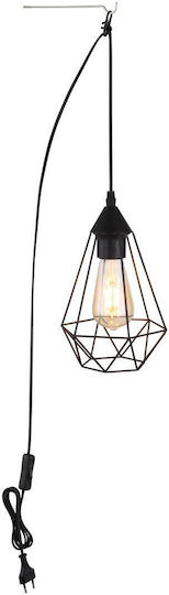 Globo Lighting Κρεμαστό Φωτιστικό Μαύρο με Ντουί E27 17x17x26εκ.