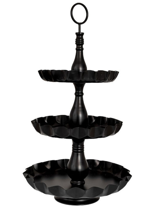 Iliadis Metallic Dessert Tower Stand with 3 Tiers Black Ø45cmxY73cm 73x41x73cm