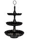 Iliadis Metallic Dessert Tower Stand with 3 Tiers Black Ø45cmxY73cm 73x41x73cm