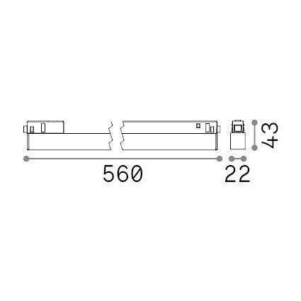 Ideal Lux Ego Wide LED Линейно Осветително Тяло За Таван Топло Бяло IP20 Д56xДл4.3xВ2.2см