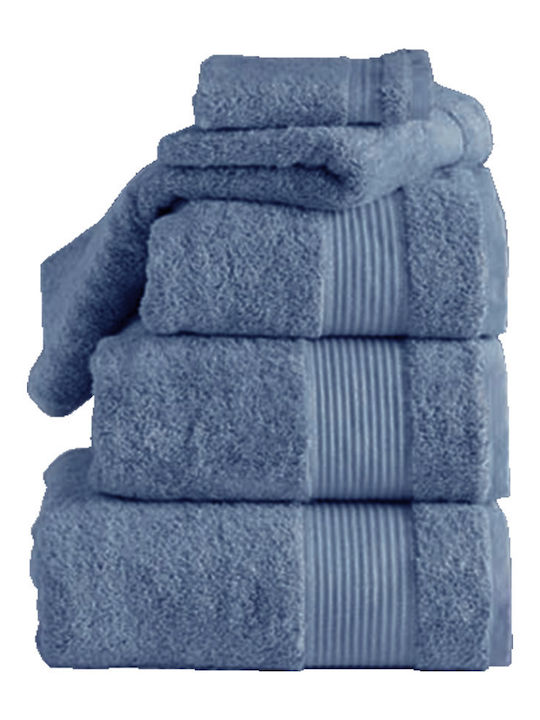 TnS Premium Gesichtstuch 50x90cm Blau Raff Gewi...