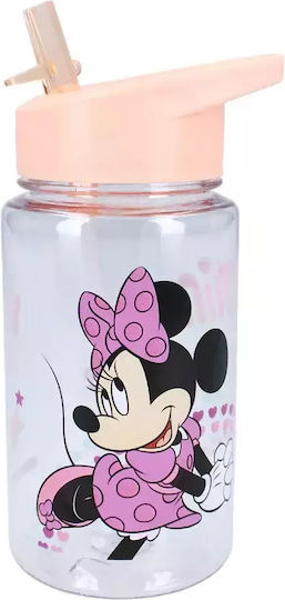 Minnie Mouse Kinderflasche Minnie mit Strohhalm 450ml (Verschiedene Designs/Farben)