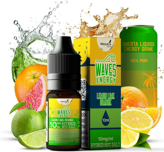 Omerta Έτοιμο Υγρό Αναπλήρωσης Waves Energy Lemon Lime Orange 10mg 10ml