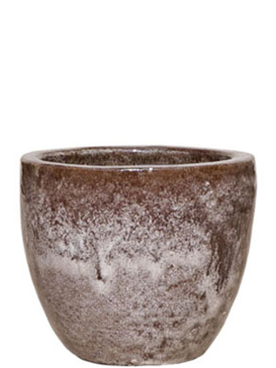 Decorative Antique Glossy Jar-Planter Brown 26x25cm 06-21278-s