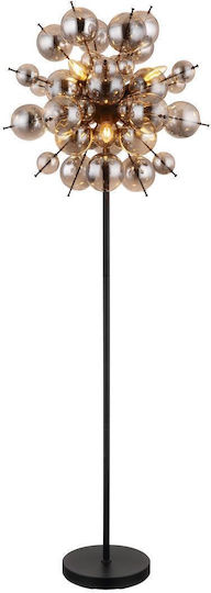Globo Lighting Floor Lamp H155xW55cm. with Socket for Bulb E14 Black
