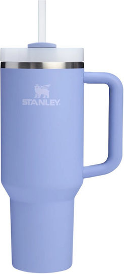 Stanley Quencher H2.0 FlowState Handled Tumbler Thermos Bottle Stainless Steel BPA Free 1.18lt Hydrangea With Straw And Handle
