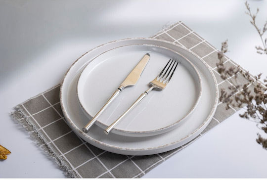 GTSA Farfurie joasă Ceramică Alb cu Diametru 21cm 6buc