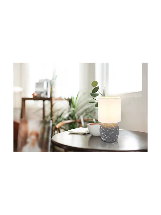 Globo Lighting Plastic Table Lamp for Socket E14 with Gray Shade and Base
