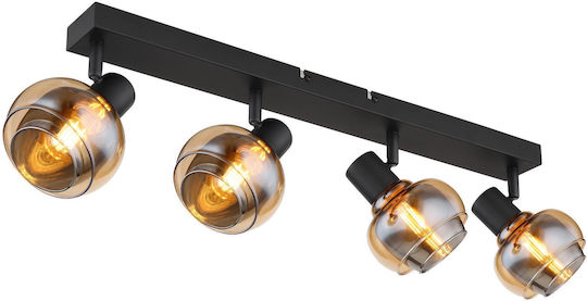 Globo Lighting Спот с 4 Светлини и с Цокъл E14 в Черен Цвят