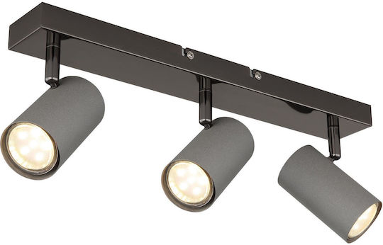 Globo Lighting Тройно Спот с Цокъл GU10 в Сив Цвят