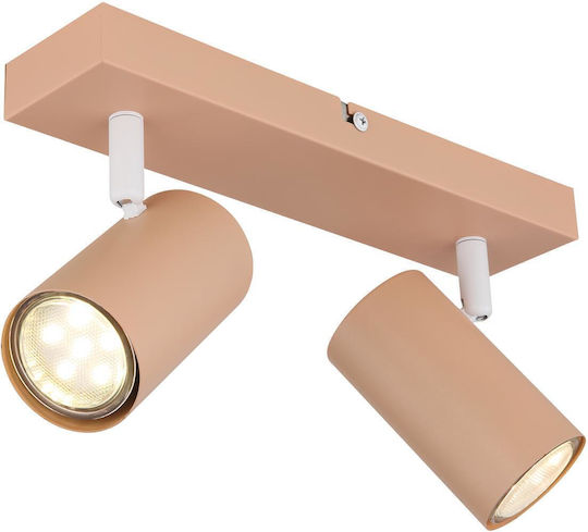Globo Lighting Διπλό Σποτ με Ντουί GU10 σε Πορτοκαλί Χρώμα Globo Lighting Διπλό Σποτ με Ντουί GU10 σε Πορτοκαλί Χρώμα