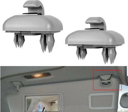 Sonnenblenden-Clip-Set VW Audi Skoda Grau 2 Stk