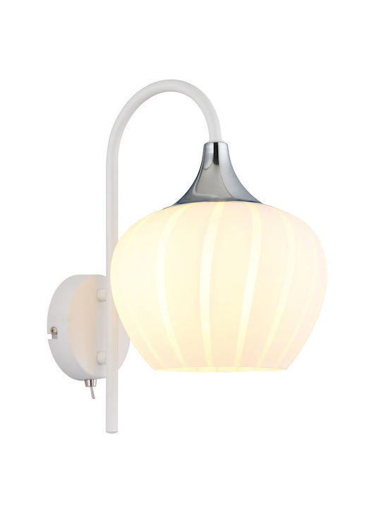 Globo Lighting Φωτιστικό Τοίχου με Ντουί E27 και Διακόπτη Λευκό 18x32εκ.