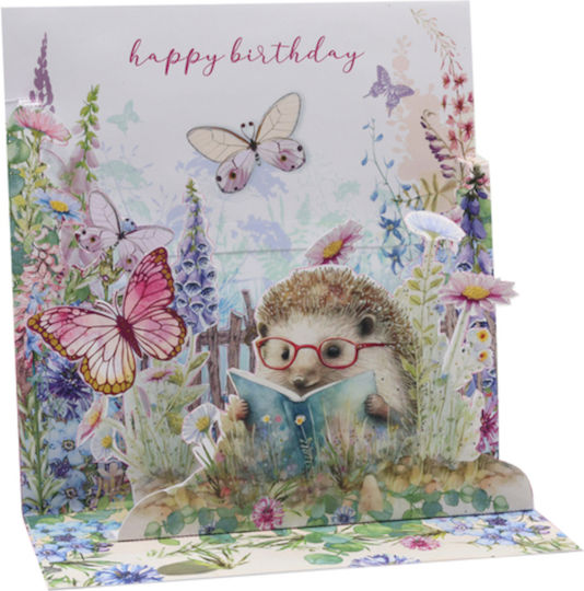 Ευχετήρια Κάρτα 3d Pictura Pop-up 16x16cm Σκατζόχοιρος Βιβλίο Pi22674