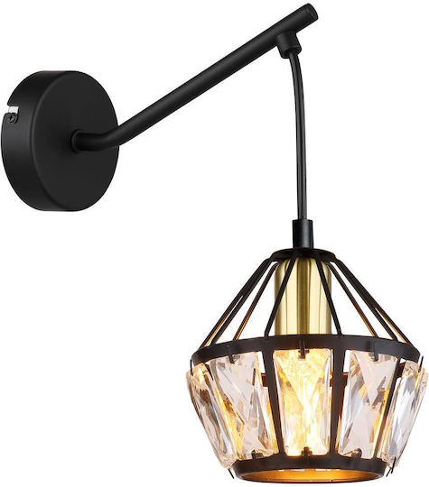 Globo Lighting Φωτιστικό Τοίχου με Ντουί E14 Μαύρο 12.5x25εκ.