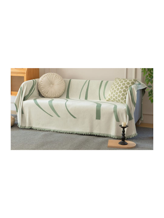 ForHome Ριχτάρι Τριθέσιου Καναπέ Chenille 180x280εκ. Πράσινο