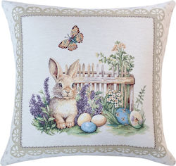 Πασχαλινή Διακοσμητική Μαξιλαροθήκη 45x45 Easter Charm Dimeco Εκρού 45x45
