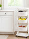 Bakaji Plastic Kitchen Trolley 3 Tiers White 44x29x112cm