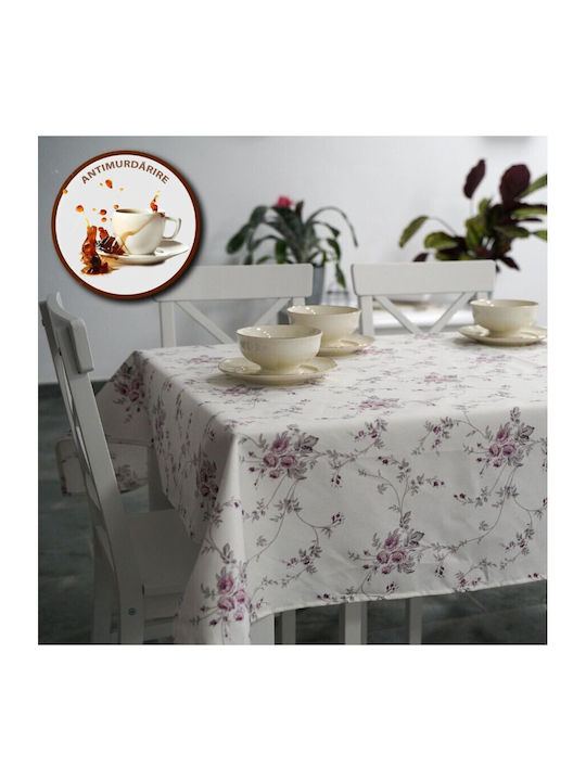 Floral Față de masă Din Bumbac Rezistent la pete Violet 160x220cm