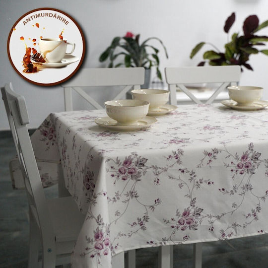 Față de masă Floral Rezistent la pete Violet 160x220cm