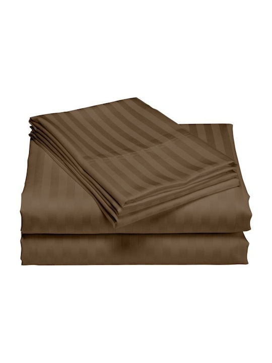 Pucioasa Cearșaf Semi Dublu 180x240cm. Brown Da...