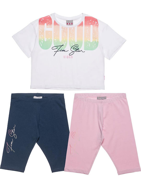 Kids' Set with Leggings Summer 3pcs White
