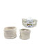 ArteLibre Set of Decorative Baskets Fabric White 15x15x20cm 2pcs