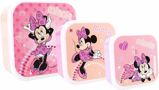 Minnie Mouse Πλαστικό Παιδικό Σετ Φαγητού Minnie Ροζ 12 x 12 x 6εκ.