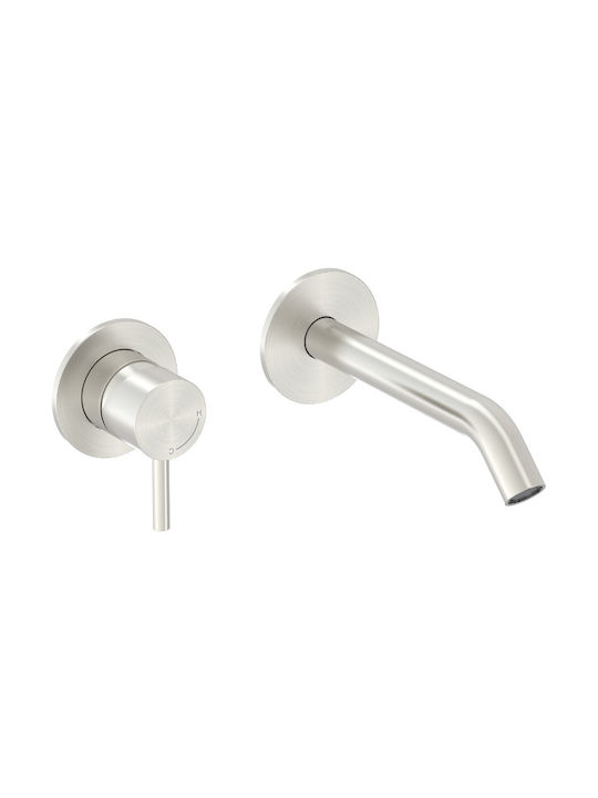 Interflex Μίκτης Μπαταρίας Εντοιχισμού για Νιπτήρα Inox Ασημί