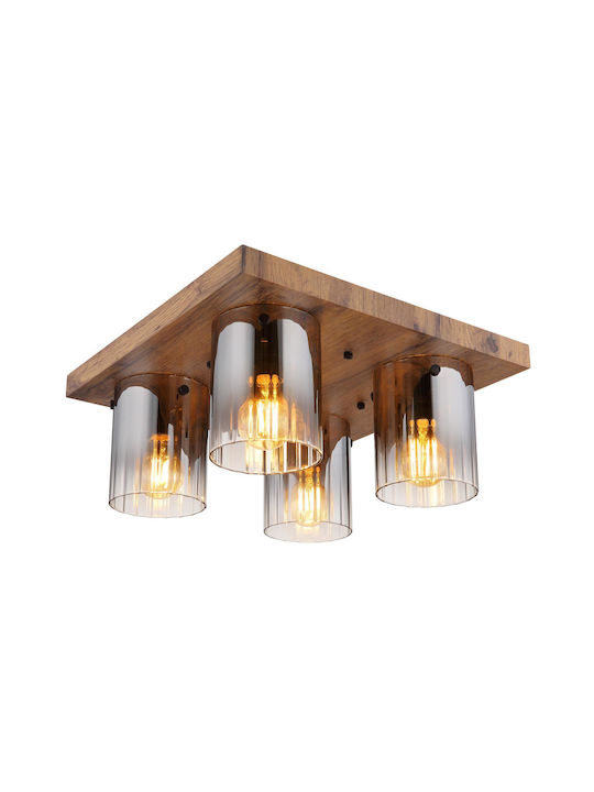 Globo Lighting Πλαφονιέρα Οροφής 41εκ. Διάφανη με Ντουί E27