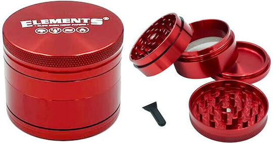 Elements Grinder Τρίφτης Κόκκινο Medium 55mm Aluminium 4 Parts