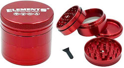 Elements Grinder Τρίφτης Κόκκινο Small 49mm Aluminium 4 Parts