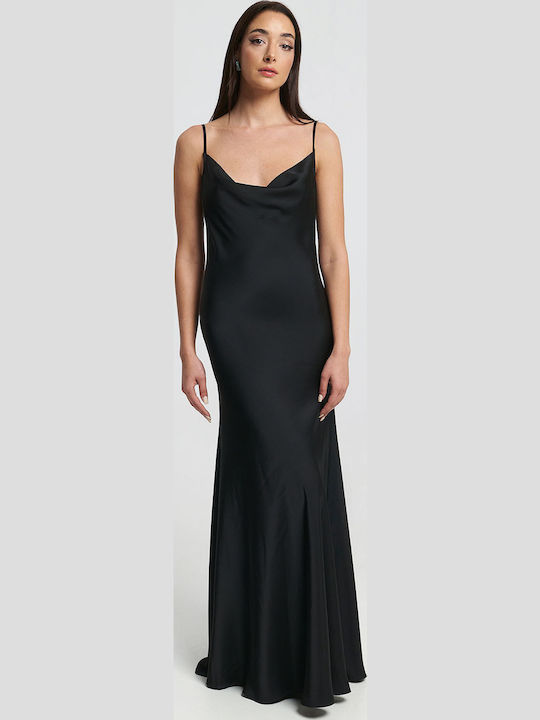 Maxi Rochie de Seară din Satin Negru