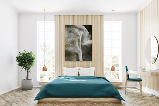 Folded Topographic Map Painting 70x100